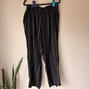 Maurices Black and White Striped Wide Leg Pants